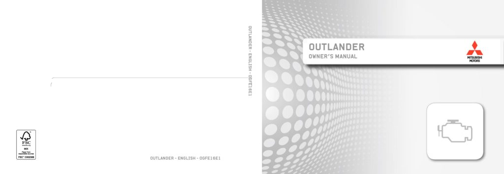 2016 Mitsubishi Outlander Diesel Owner's Manual