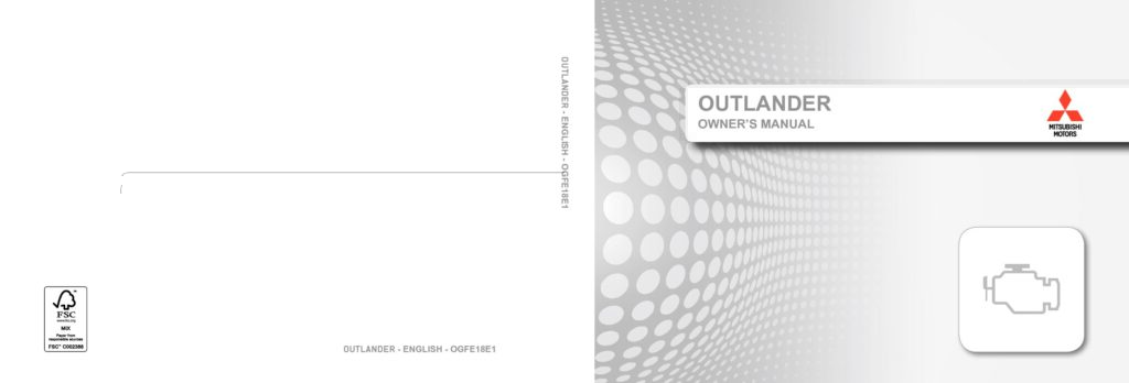 2018 Mitsubishi Outlander Diesel Owner's Manual