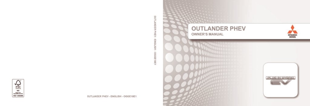 2018 Mitsubishi Outlander PHEV Owner's Manual