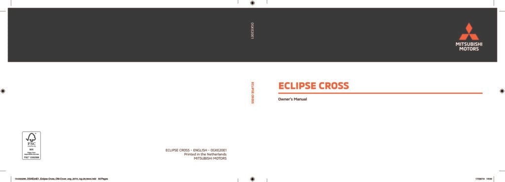 2020 Mitsubishi Eclipse Cross Owner's Manual