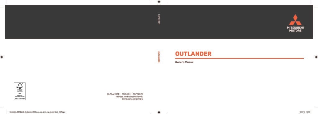 2020 Mitsubishi Outlander Owner's Manual