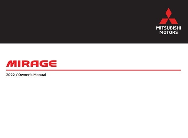 2022 Mitsubishi Mirage Owner's Manual