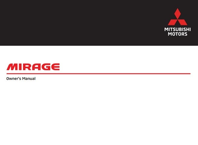 2023 Mitsubishi Mirage Owner's Manual