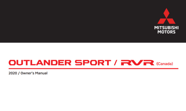 2020 Mitsubishi Outlander Sport Owner's Manual